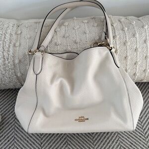 Coach Cream Leather Shoulder Bag